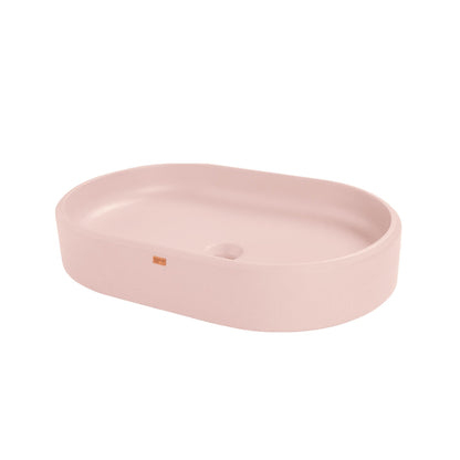 Konkretus Ubud02 22" Coral Light Red Top Mount Oval Vessel Concrete Bathroom Sink