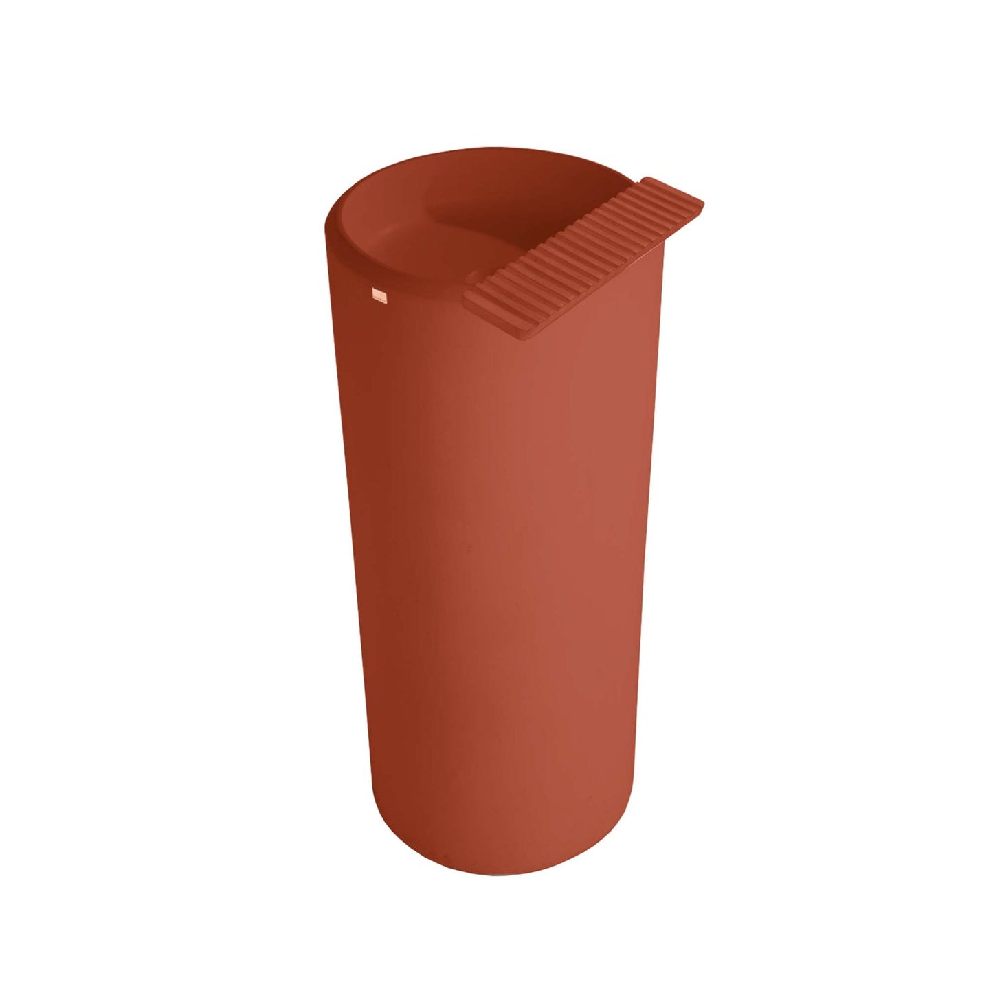 Konkretus Ubud06 15" Terracotta Red Round Pedestal Concrete Bathroom Sink