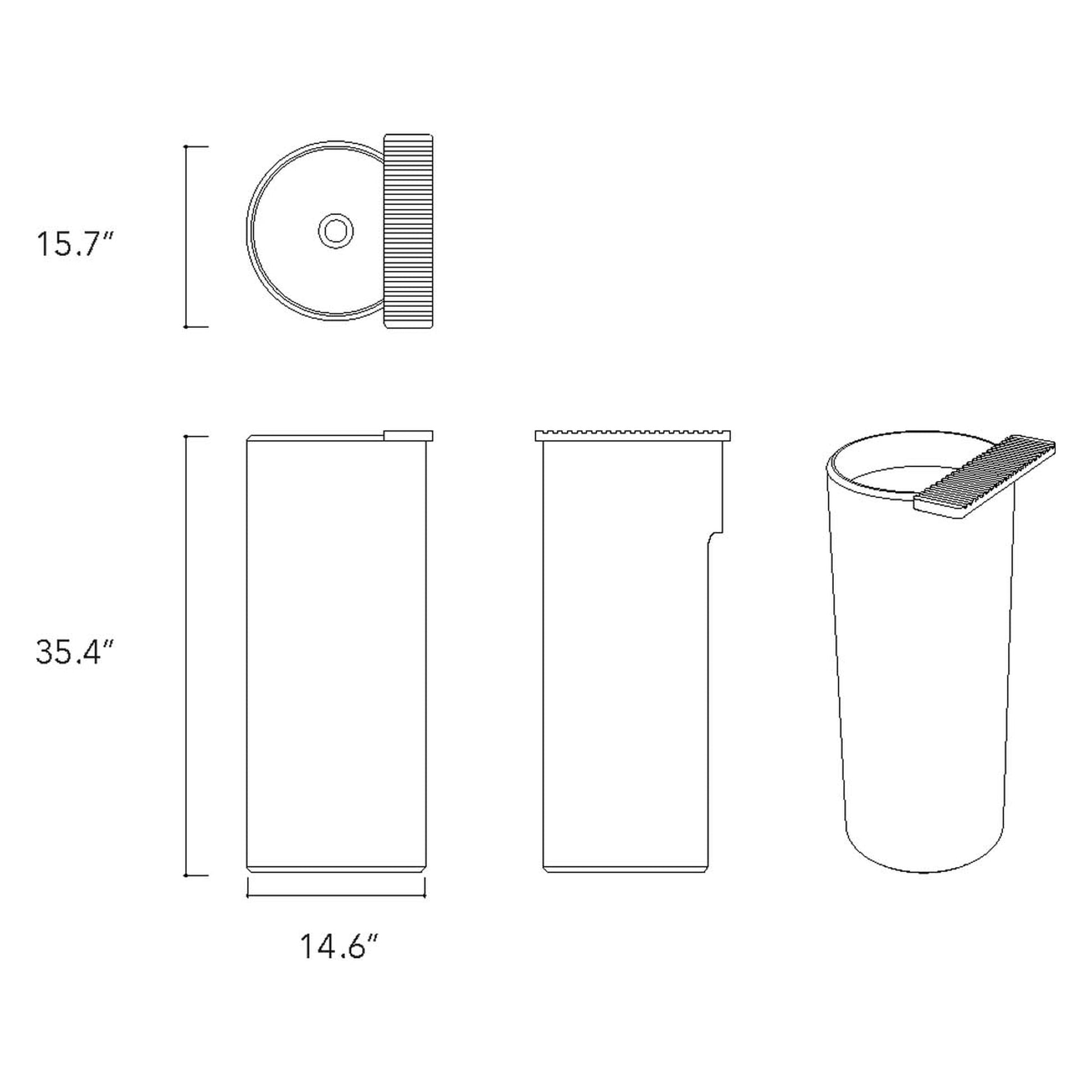 Konkretus Ubud06 15" Tulum White Round Pedestal Concrete Bathroom Sink