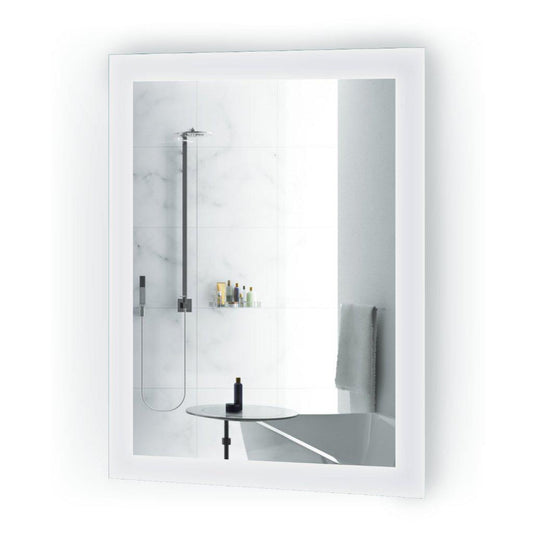 Krugg Reflections Bijou 15" x 20" Small Rectangular Wall-Mounted 5000K LED Mirror With Built-in Defogger and Dimmer