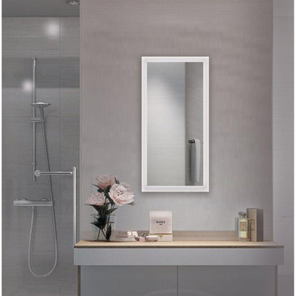Krugg Reflections Bijou 15" x 30" Small Rectangular Wall-Mounted 5000K LED Bathroom Vanity Mirror With Built-in Defogger and Dimmer