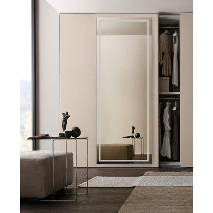 Krugg Reflections Icon 96" x 36" 5000K Rectangular Wall-Mounted Lighted LED Mirror With Built-in Defogger