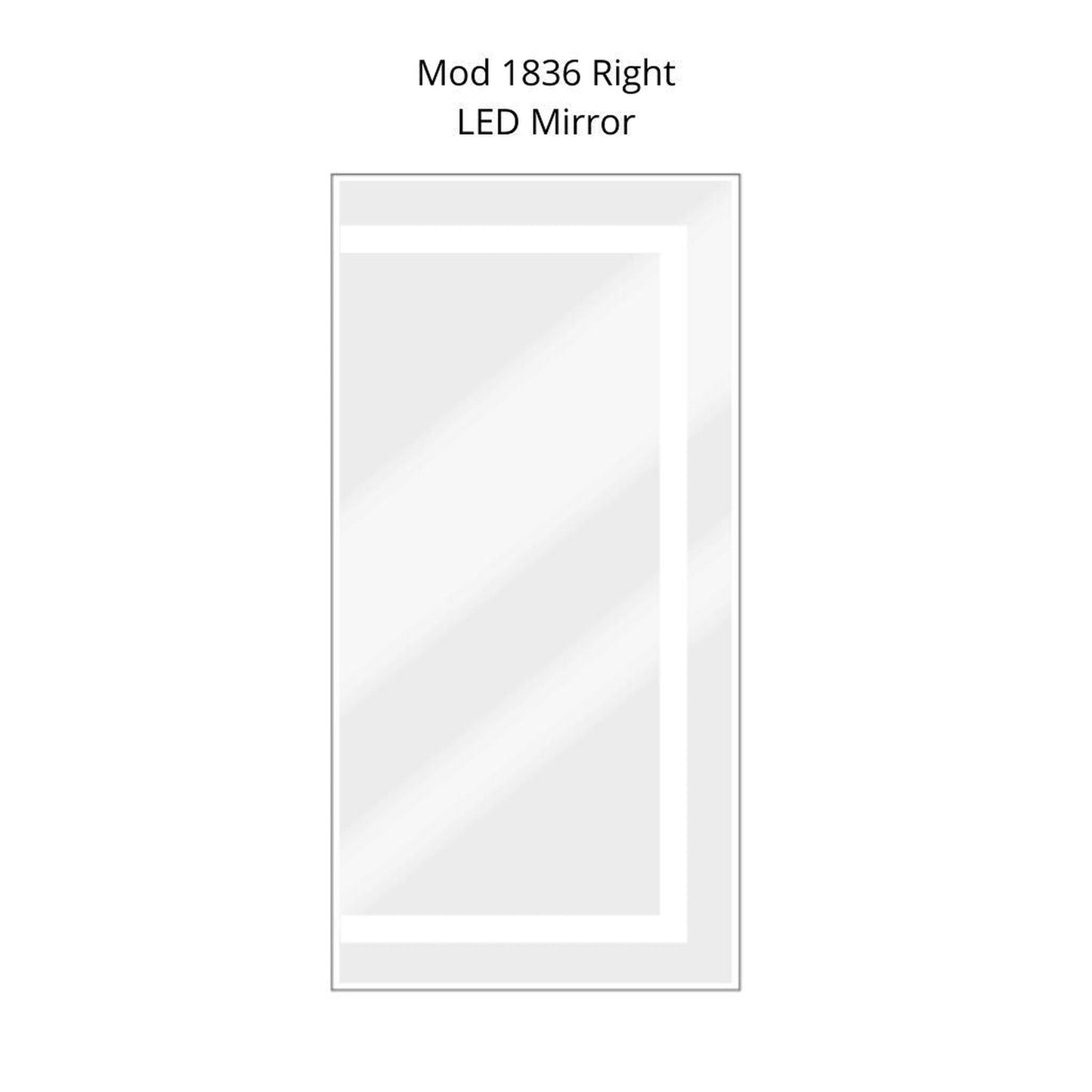 Krugg Reflections Mod 18" x 36" 5000K Rectangular Right Configuration Wall-Mounted Silver-Backed LED Bathroom Vanity Mirror With Built-in Defogger and Dimmer