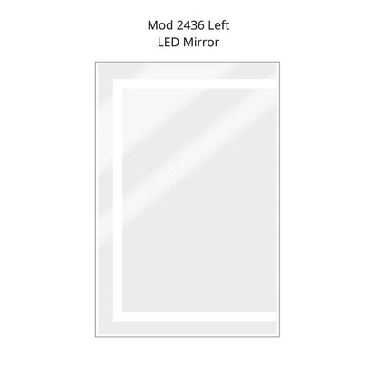 Krugg Reflections Mod 24" x 36" 5000K Rectangular Left Configuration Wall-Mounted Silver-Backed LED Bathroom Vanity Mirror With Built-in Defogger and Dimmer