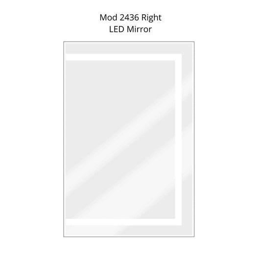 Krugg Reflections Mod 24" x 36" 5000K Rectangular Right Configuration Wall-Mounted Silver-Backed LED Bathroom Vanity Mirror With Built-in Defogger and Dimmer