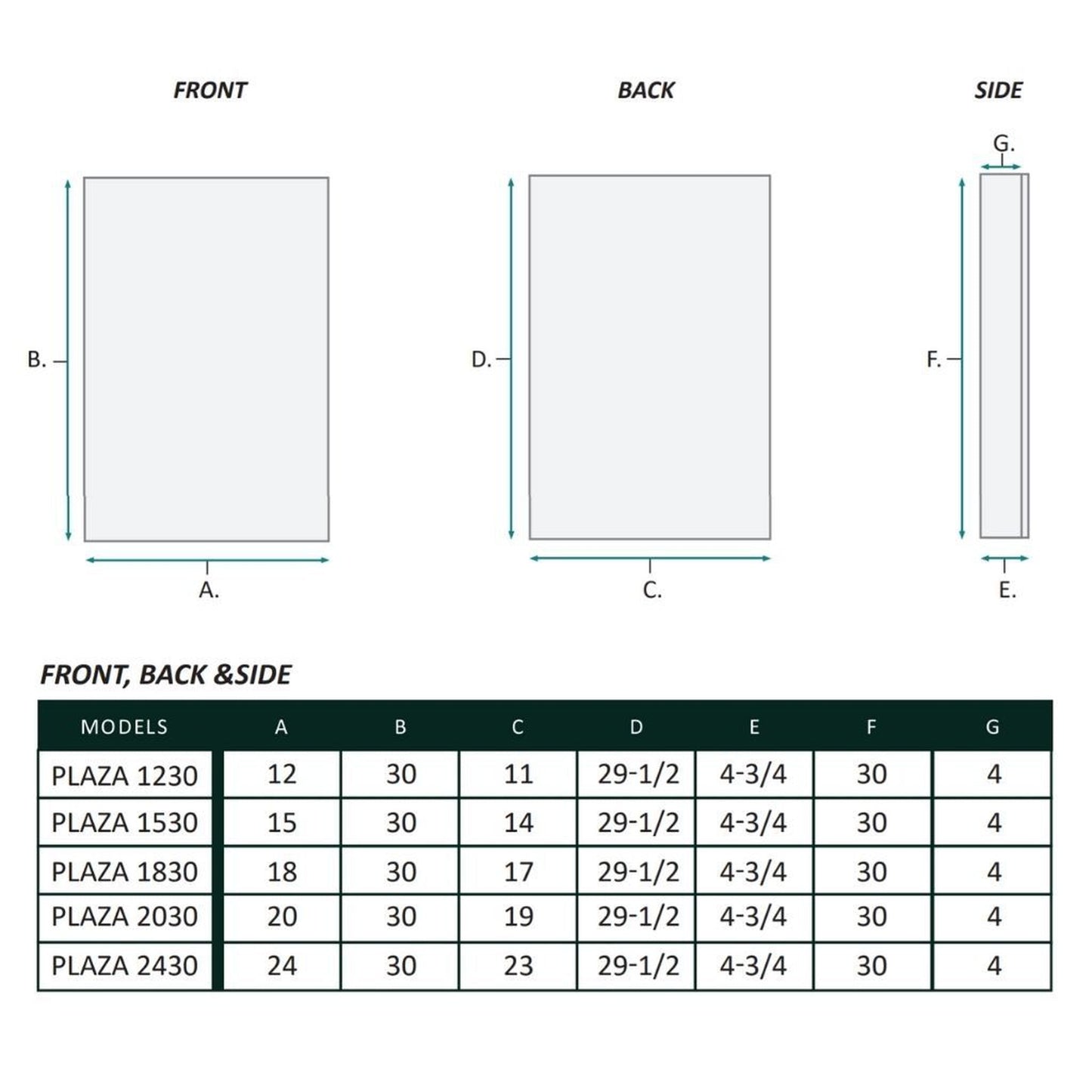 Krugg Reflections Plaza 15" x 30" Single Left Opening Rectangular Recessed/Surface-Mount Medicine Cabinet Mirror With Two Adjustable Shelves