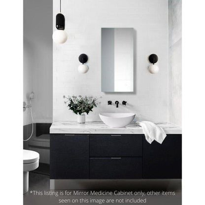 Krugg Reflections Plaza 15" x 30" Single Left Opening Rectangular Recessed/Surface-Mount Medicine Cabinet Mirror With Two Adjustable Shelves