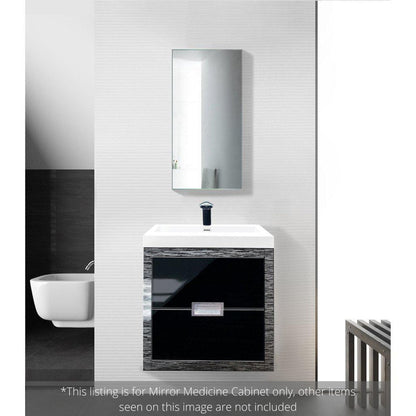 Krugg Reflections Plaza 15" x 30" Single Left Opening Rectangular Recessed/Surface-Mount Medicine Cabinet Mirror With Two Adjustable Shelves