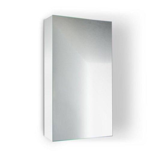 Krugg Reflections Plaza 15" x 30" Single Left Opening Rectangular Recessed/Surface-Mount Medicine Cabinet Mirror With Two Adjustable Shelves