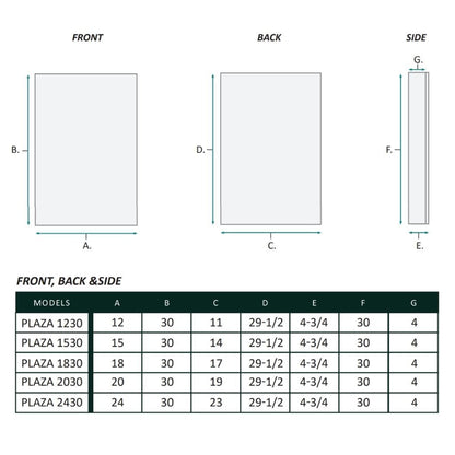 Krugg Reflections Plaza 16" x 30" Single Left Opening Rectangular Recessed/Surface-Mount Medicine Cabinet Mirror With Three Adjustable Shelves