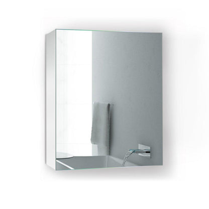 Krugg Reflections Plaza 24" x 30" Single Left Opening Rectangular Recessed/Surface-Mount Medicine Cabinet Mirror With Three Adjustable Shelves