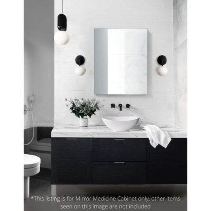 Krugg Reflections Plaza 24" x 30" Single Left Opening Rectangular Recessed/Surface-Mount Medicine Cabinet Mirror With Three Adjustable Shelves