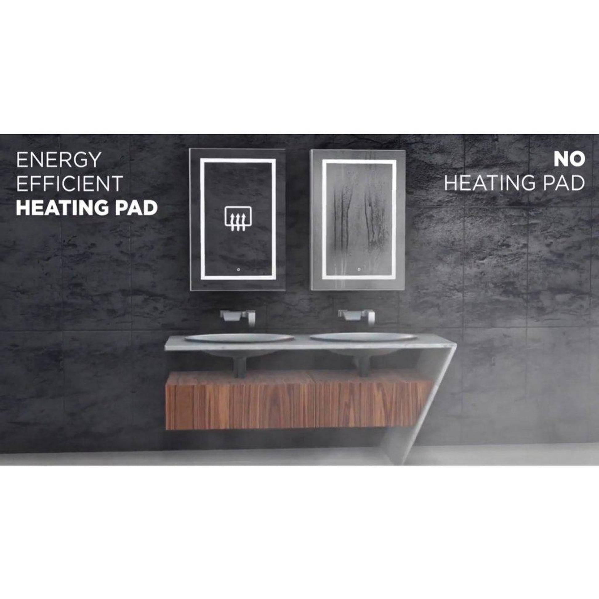 Krugg Reflections Sol 24" x 44" 5000K Oval Wall-Mounted Illuminated Silver Backed LED Mirror With Built-in Defogger and Touch Sensor On/Off Built-in Dimmer