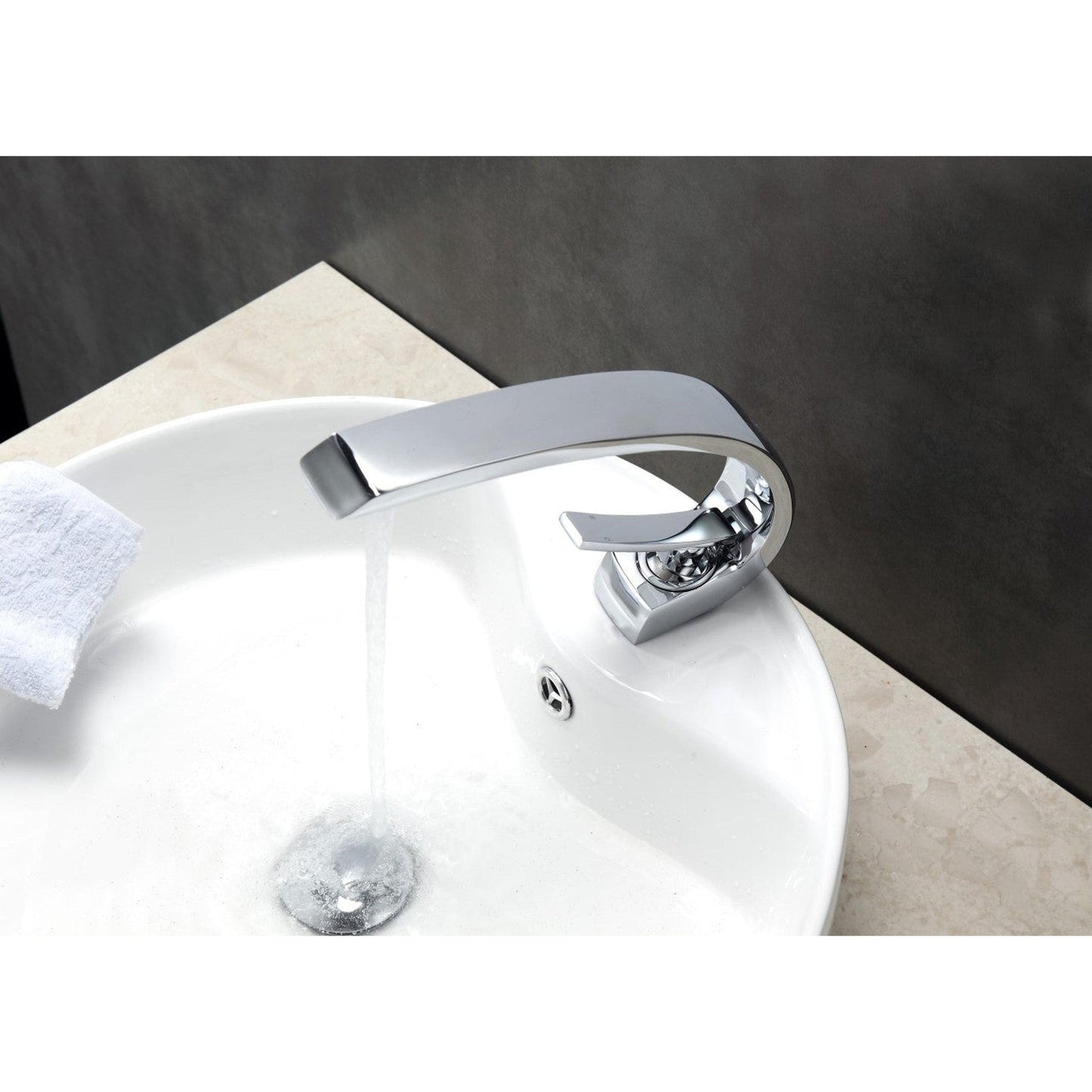 KubeBath Aqua Arcco 6" Single Lever Polished Chrome Modern Bathroom Faucet