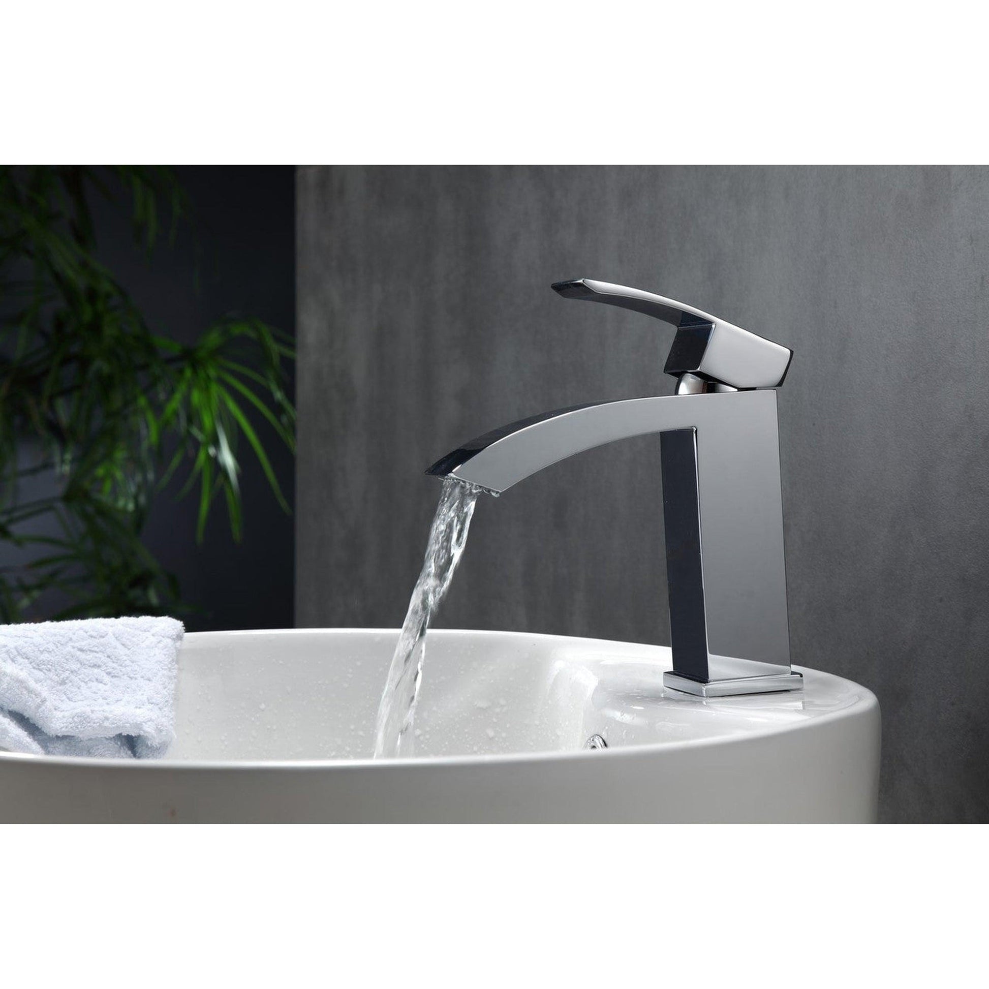 KubeBath Aqua Balzo 7" Wide Spread Polished Chrome Bathroom Faucet