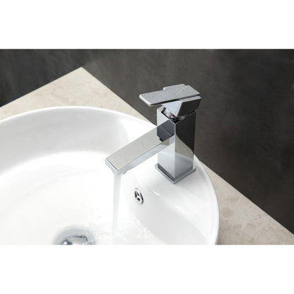 KubeBath Aqua Piazza 7" Single Hole Polished Chrome Bathroom Faucet