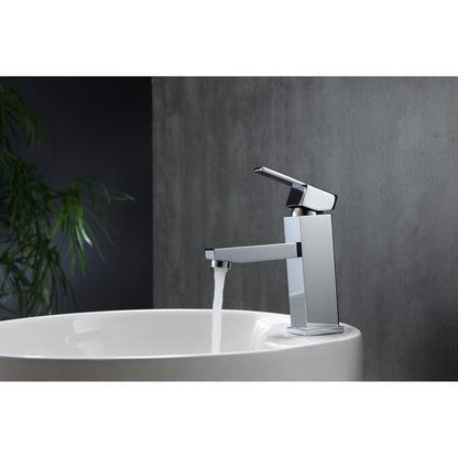 KubeBath Aqua Piazza 7" Single Hole Polished Chrome Bathroom Faucet