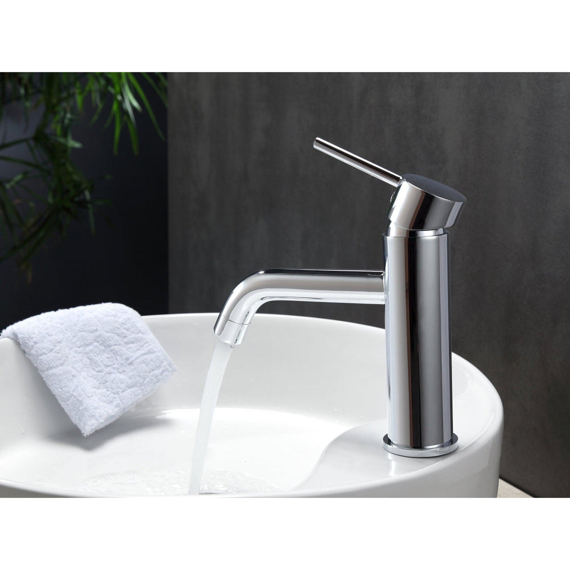 KubeBath Aqua Rondo 8" Single Hole Polished Chrome Mount Bathroom Faucet