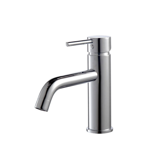 KubeBath Aqua Rondo 8" Single Hole Polished Chrome Mount Bathroom Faucet