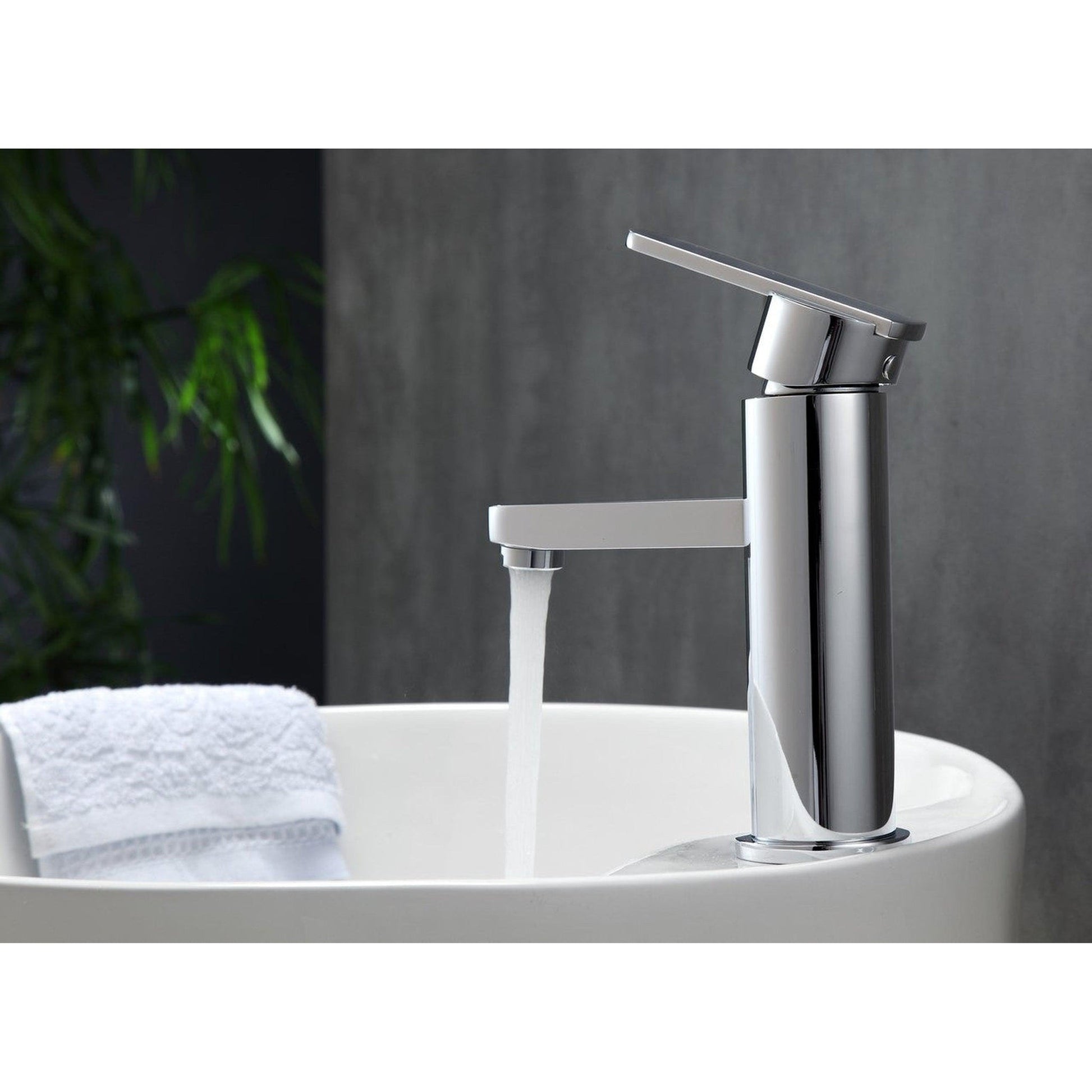 KubeBath Aqua Roundo 7" Single Hole Polished Chrome Mount Bathroom Faucet