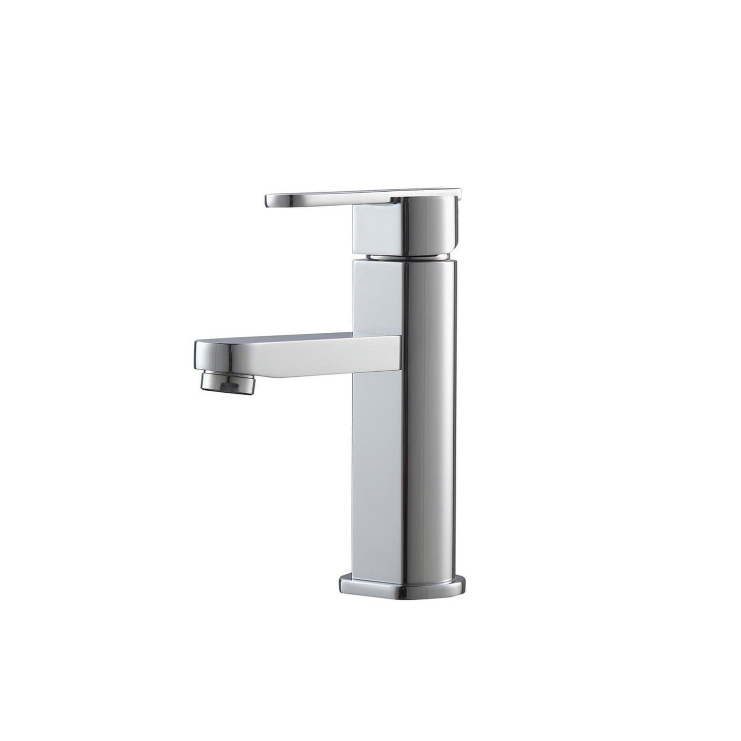 KubeBath Aqua Roundo 7" Single Hole Polished Chrome Mount Bathroom Faucet