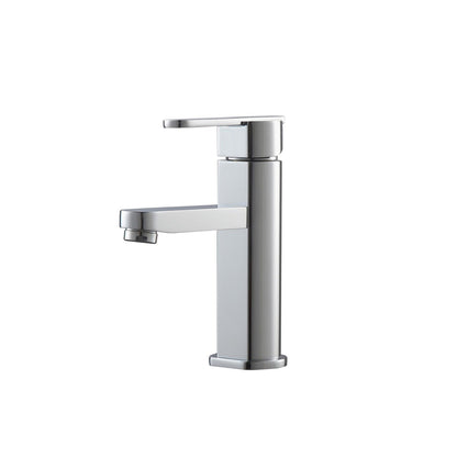 KubeBath Aqua Roundo 7" Single Hole Polished Chrome Mount Bathroom Faucet