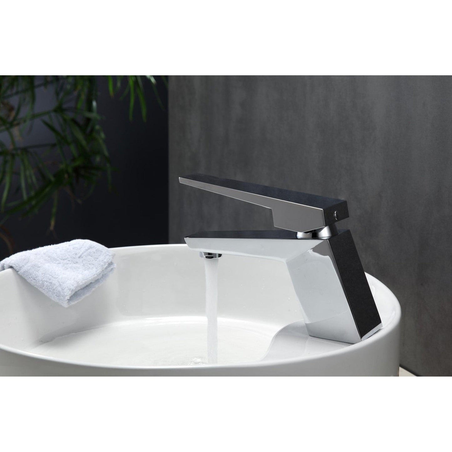 KubeBath Aqua Siza 5" Single Hole Polished Chrome Modern Bathroom Faucet