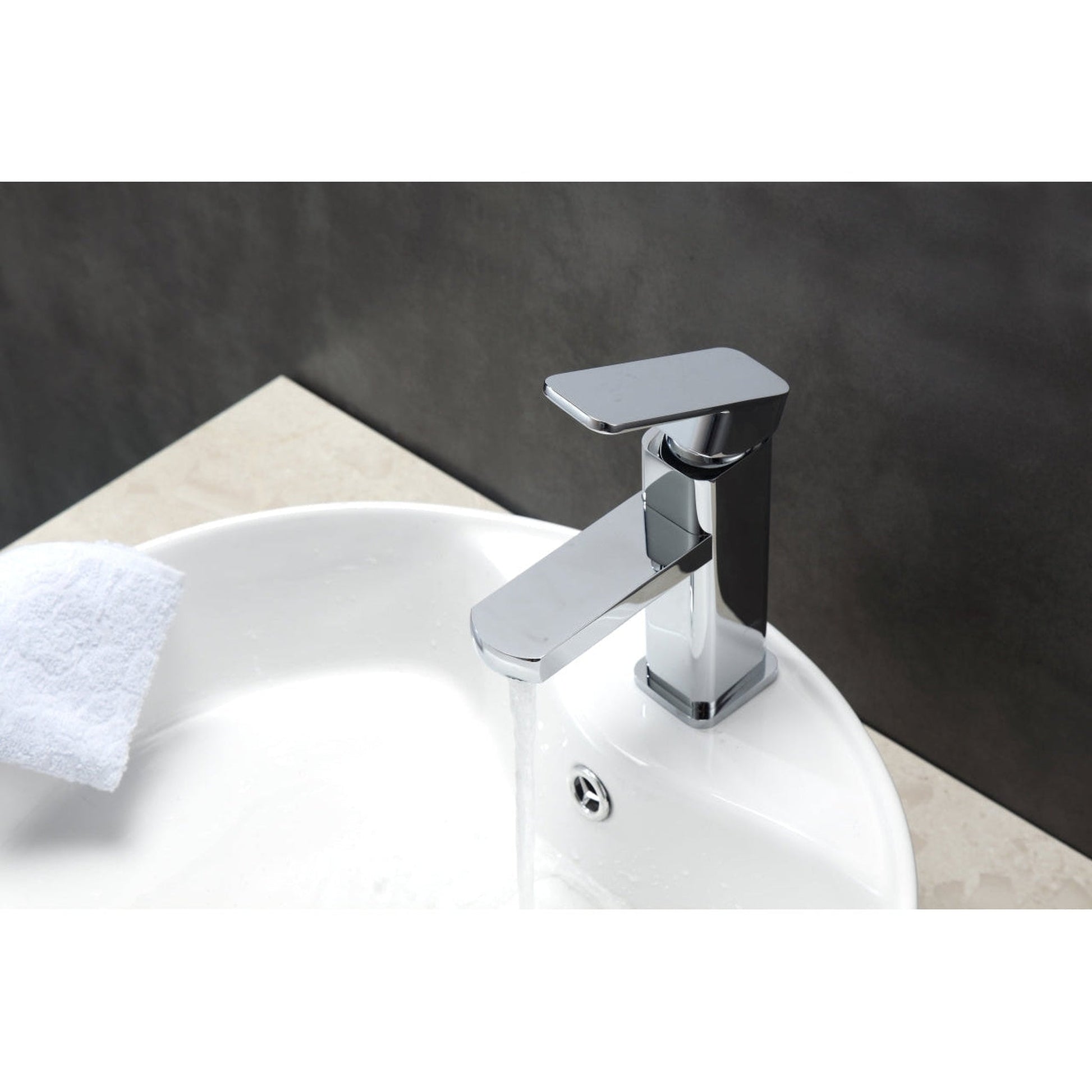 KubeBath Aqua Soho 7" Single Hole Polished Chrome Mount Bathroom Faucet