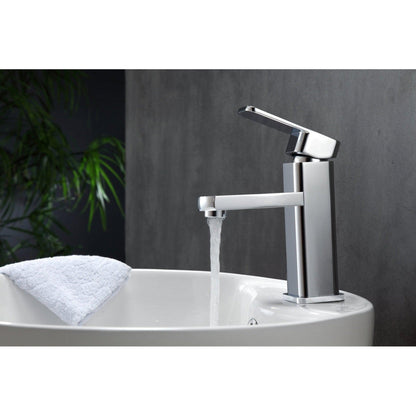 KubeBath Aqua Soho 7" Single Hole Polished Chrome Mount Bathroom Faucet