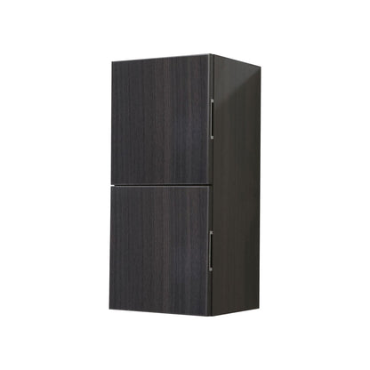 KubeBath Bliss 12"x 28" Gray Oak Wood Veneer Linen Side Cabinet With Two Storage Areas