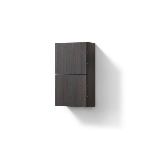 KubeBath Bliss 14"x 24" Gray Oak Wood Veneer Linen Side Cabinet With Two Storage Areas
