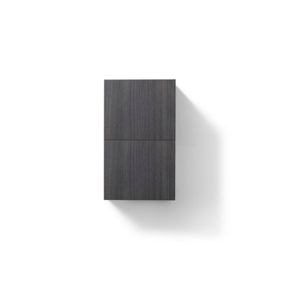 KubeBath Bliss 14"x 24" High Gloss Gray Oak Wood Veneer Linen Side Cabinet With Two Storage Areas