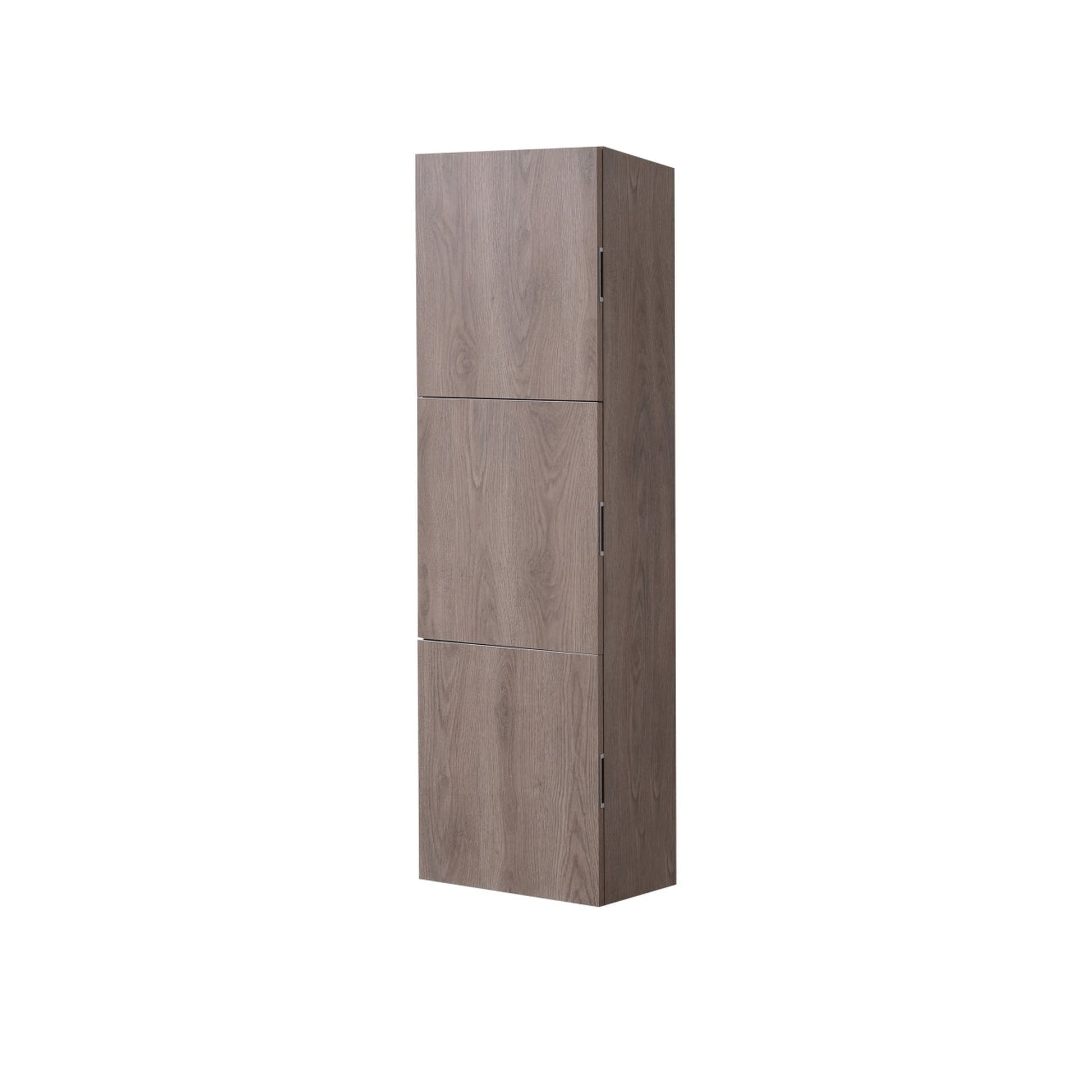 KubeBath Bliss 18"x 59" Butternut Wood Veneer Linen Side Cabinet With Three Storage Areas