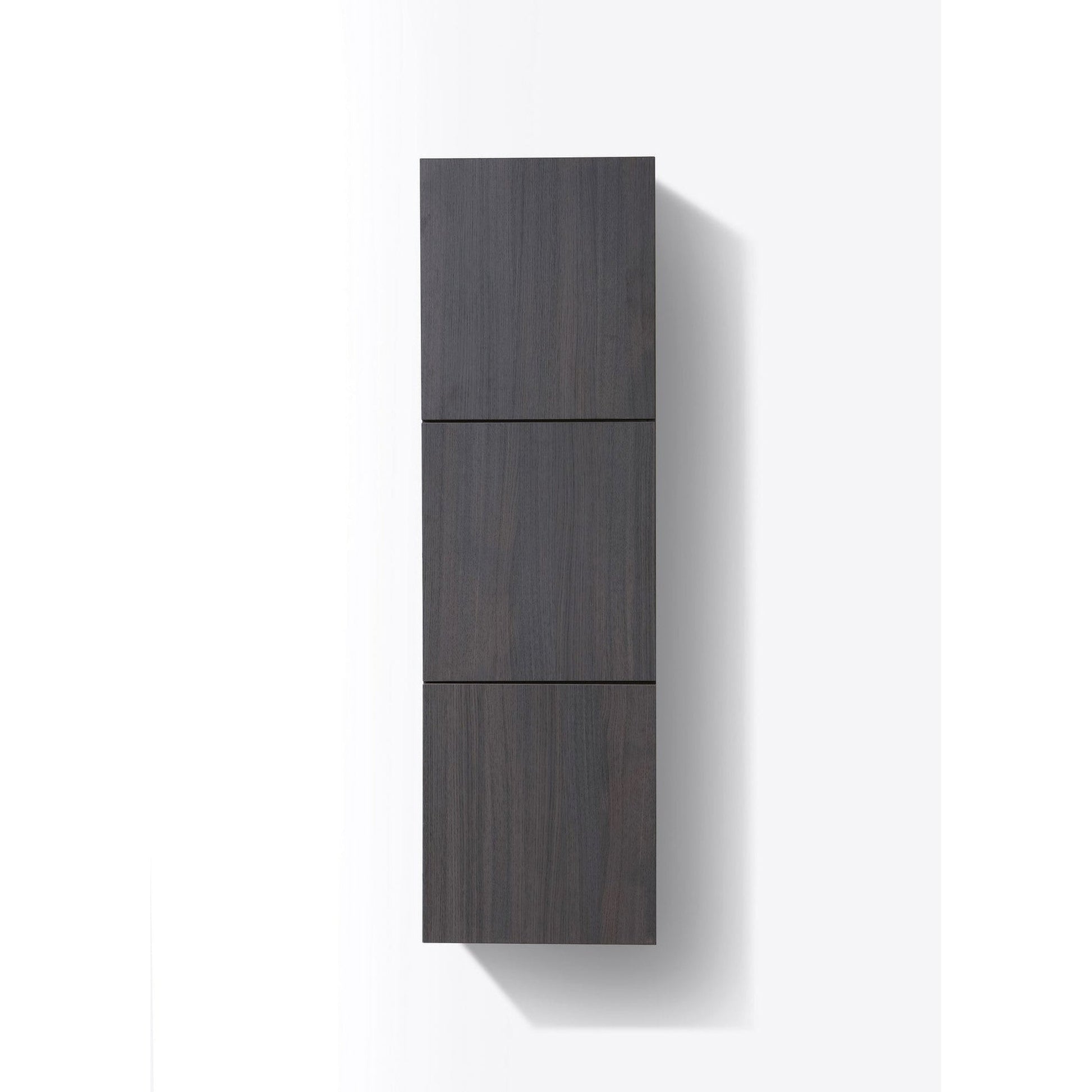 KubeBath Bliss 18"x 59" Gray Oak Wood Veneer Linen Side Cabinet With Three Storage Areas