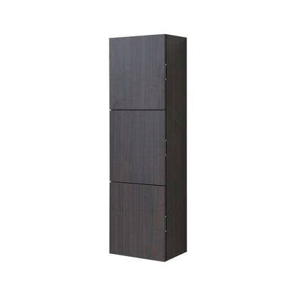 KubeBath Bliss 18"x 59" Gray Oak Wood Veneer Linen Side Cabinet With Three Storage Areas