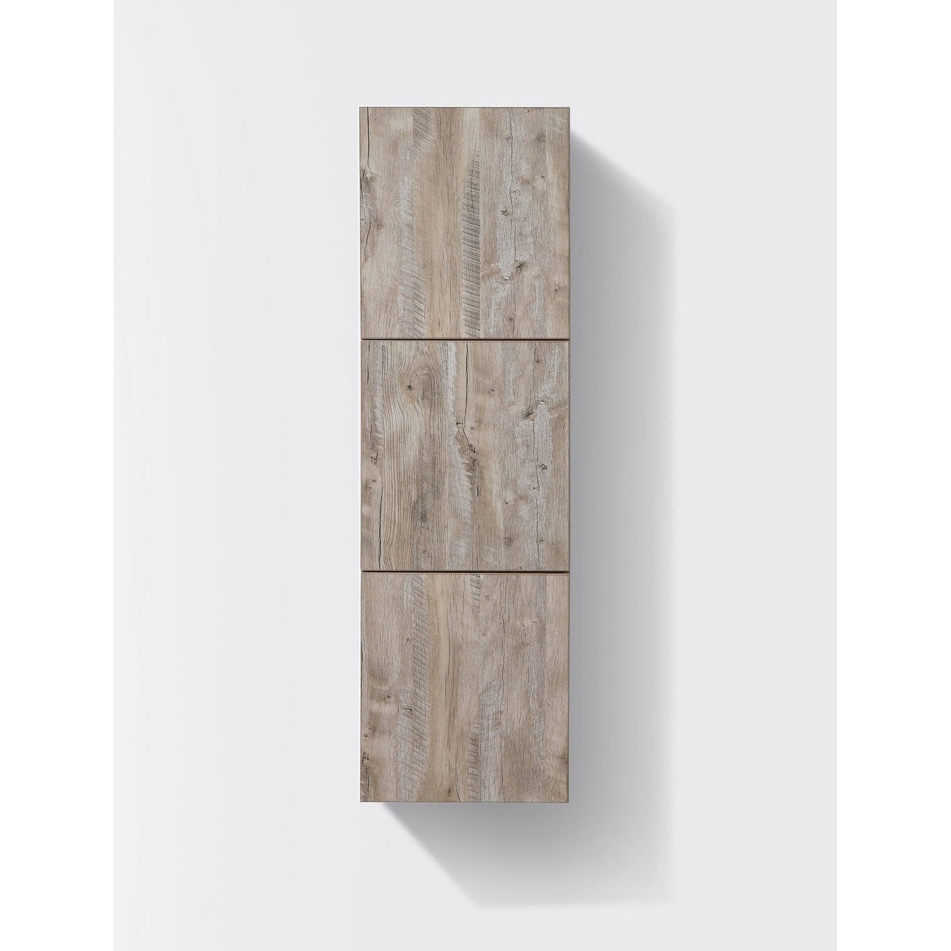 KubeBath Bliss 18"x 59" Nature Wood Linen Side Cabinet With Three Storage Areas