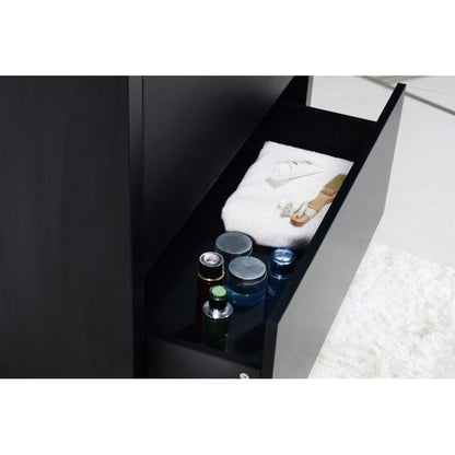 KubeBath Bliss 40" Black Freestanding Modern Bathroom Vanity With Single Integrated Acrylic Sink With Overflow