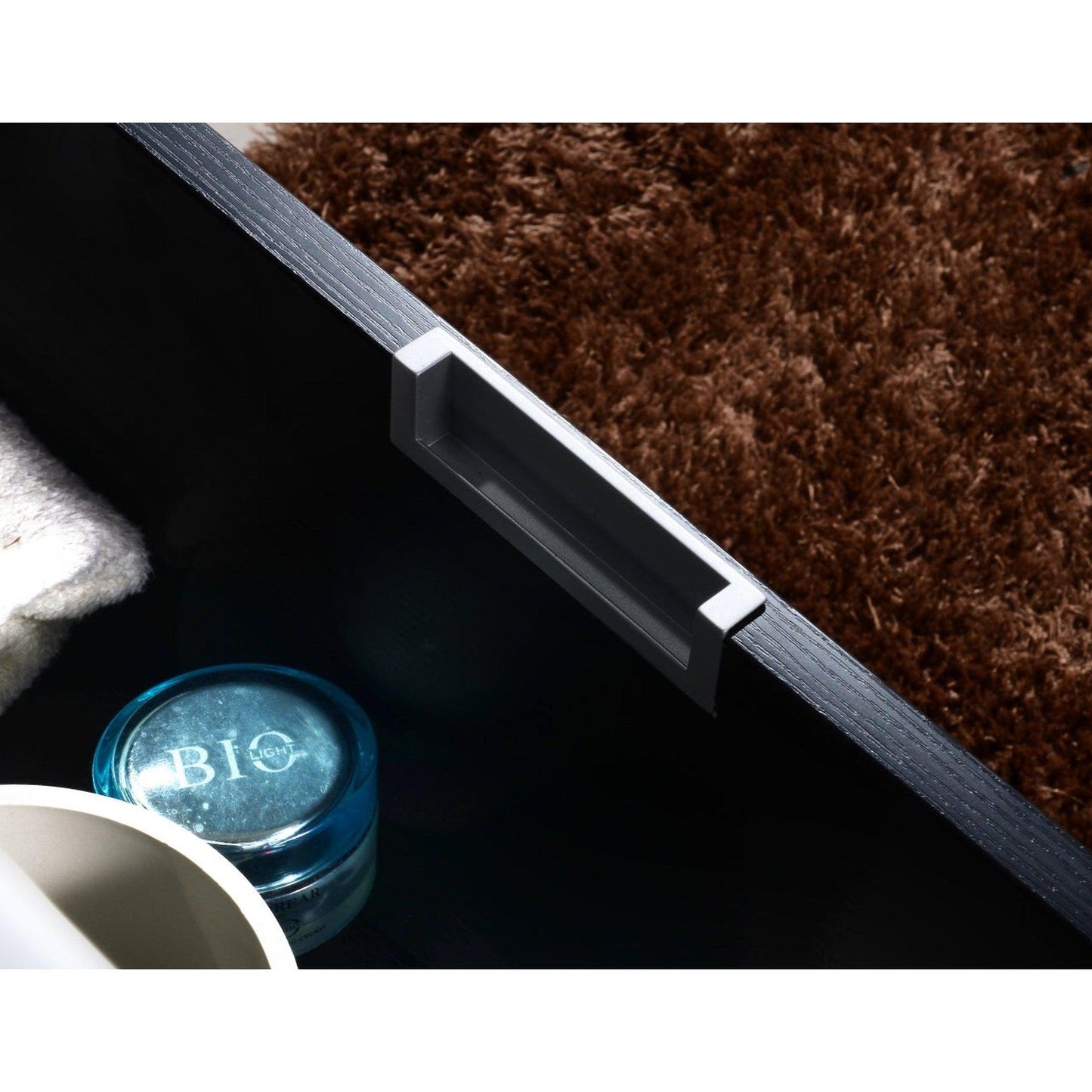 KubeBath Bliss 40" Black Wall-Mounted Modern Bathroom Vanity With Single Integrated Acrylic Sink With Overflow