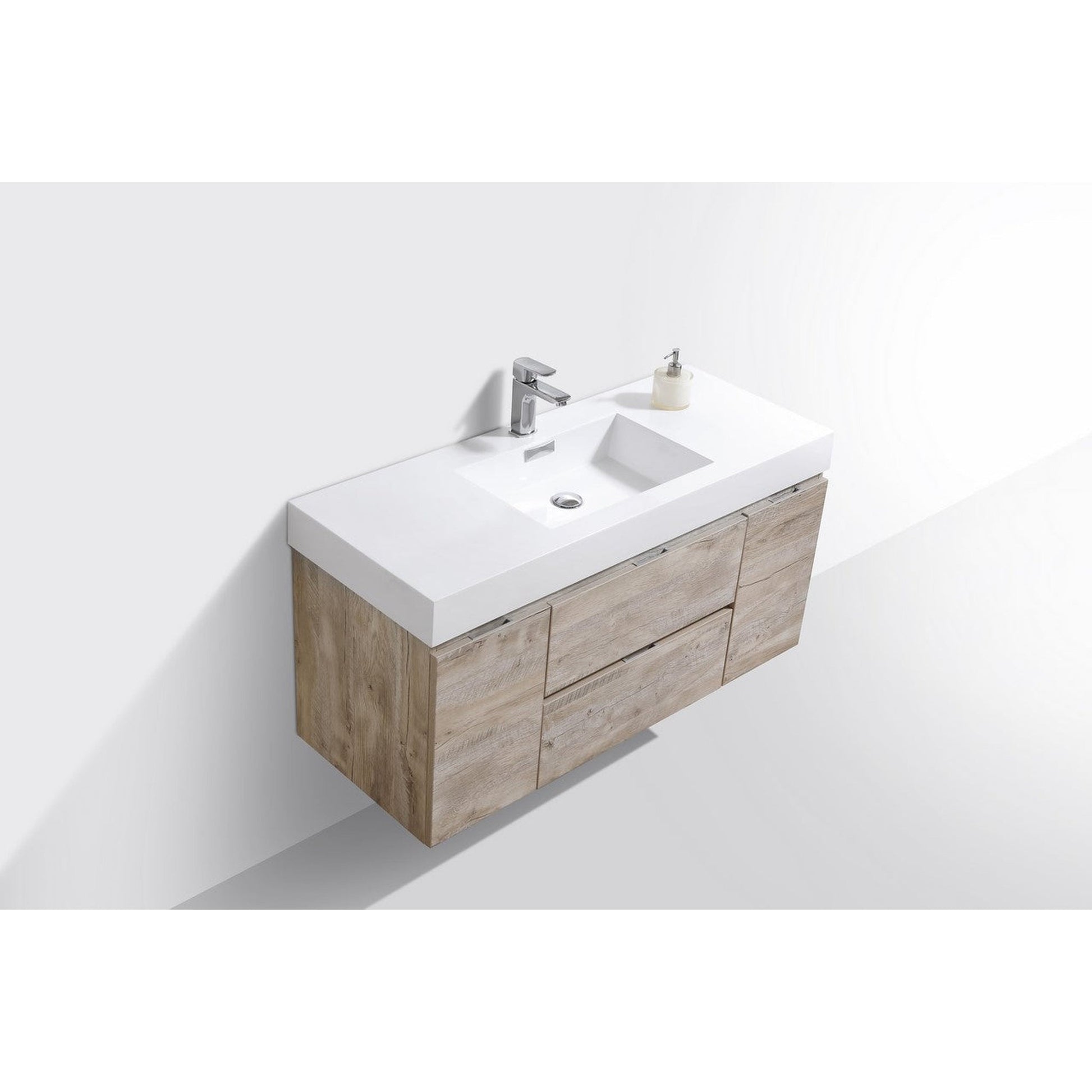 Wood Vanity With Optional Shelf for Basin Sink Wall Mounted