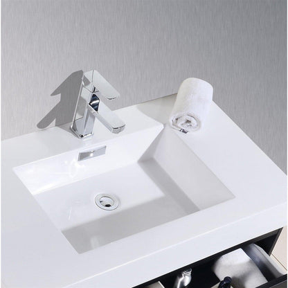 KubeBath Bliss 80" Black Wall-Mounted Modern Bathroom Vanity With Double Integrated Acrylic Sink With Overflow