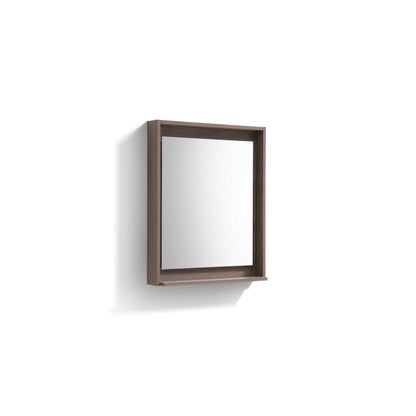 KubeBath Bliss 80" Butternut Wall-Mounted Modern Bathroom Vanity With Double Integrated Acrylic Sink With Overflow and 24" Two Framed Mirrors With Shelf