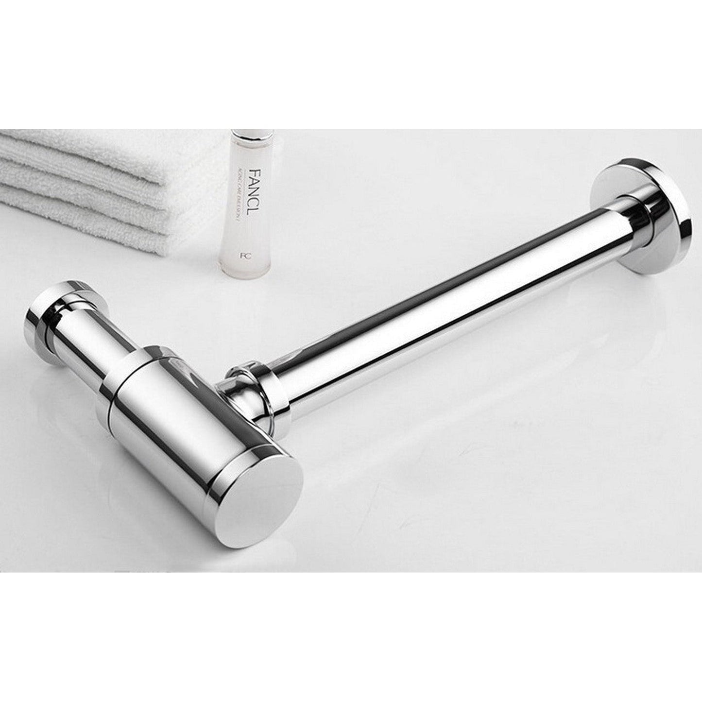 KubeBath Polished Chrome Space Saving P-Trap