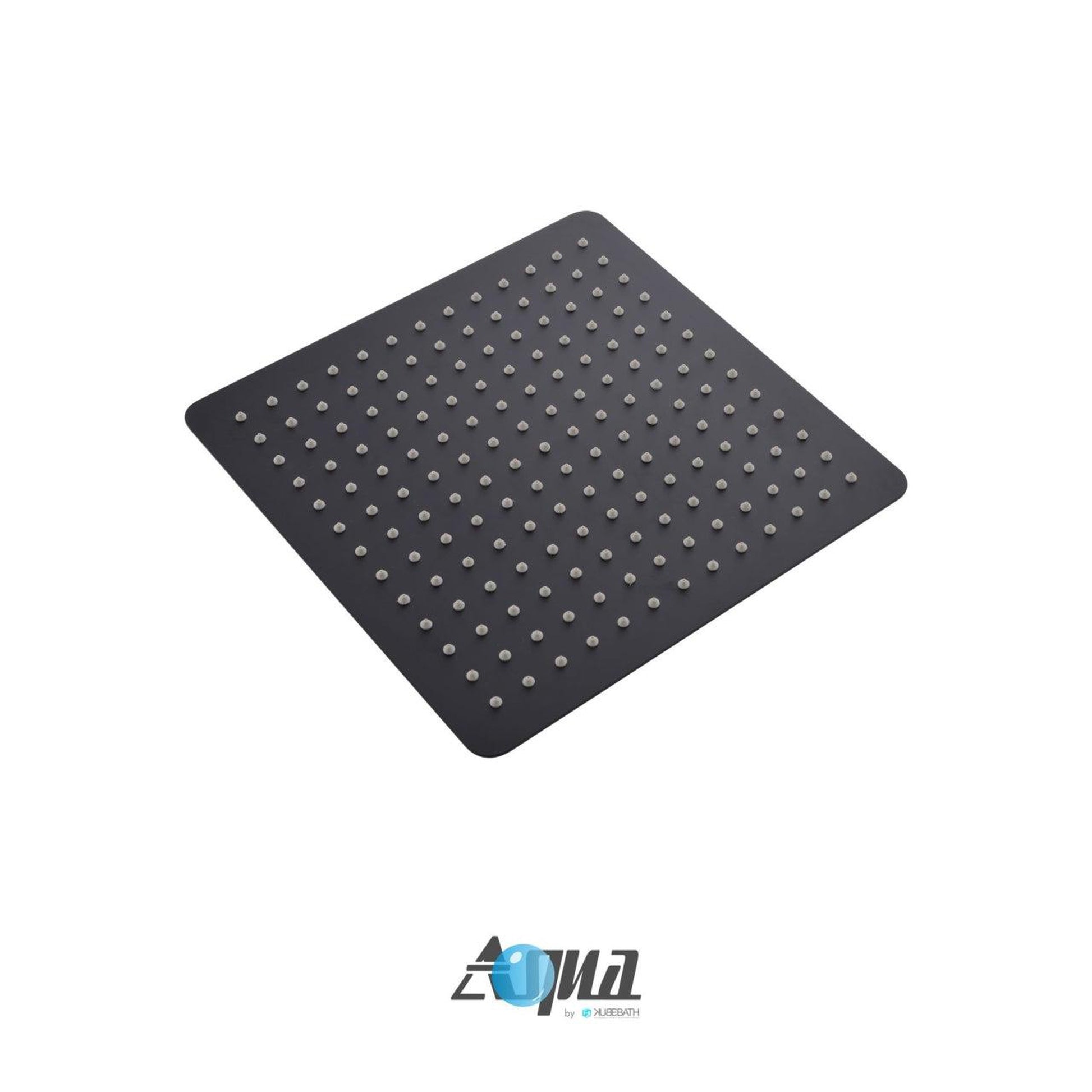 Kubebath Aqua Piazza 12" Matte Black Ceiling Mount Square and Handheld Rain Shower Set