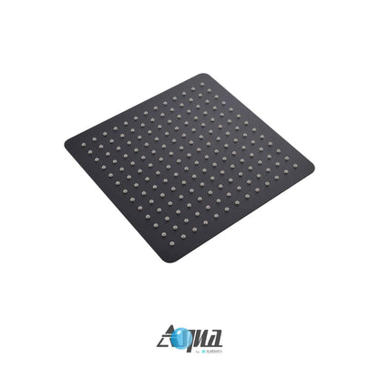 Kubebath Aqua Piazza 12" Matte Black Ceiling Mount Square and Handheld Rain Shower Set