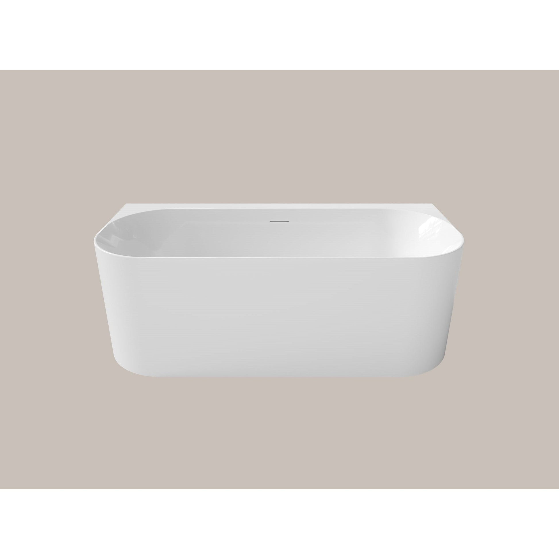 LaToscana Akoya Almeria 59" White Gloss Wall-Mounted Acrylic Soaking Bathtub