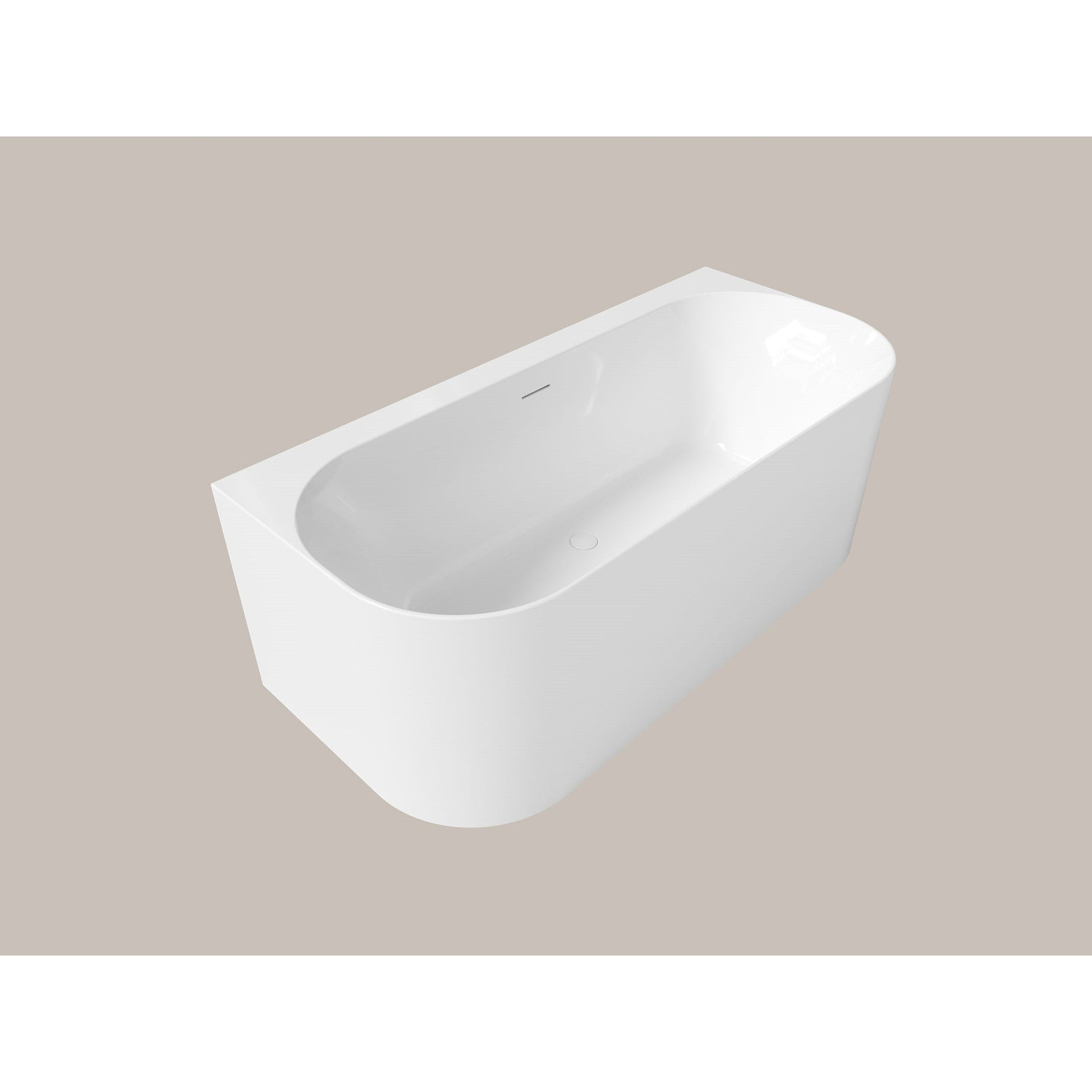 LaToscana Akoya Almeria 65" White Gloss Wall-Mounted Acrylic Soaking Bathtub