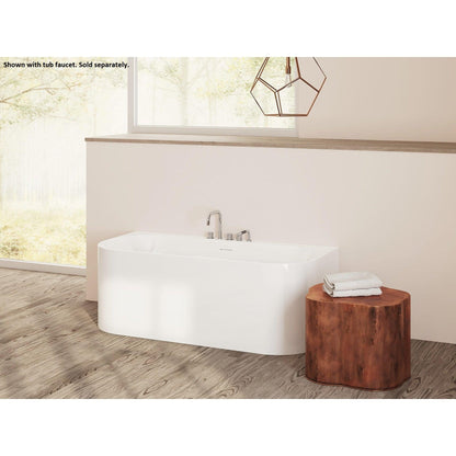 LaToscana Akoya Almeria 65" White Gloss Wall-Mounted Acrylic Soaking Bathtub