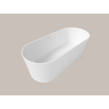 LaToscana Akoya Andorra 59" White Gloss Freestanding Acrylic Soaking Bathtub