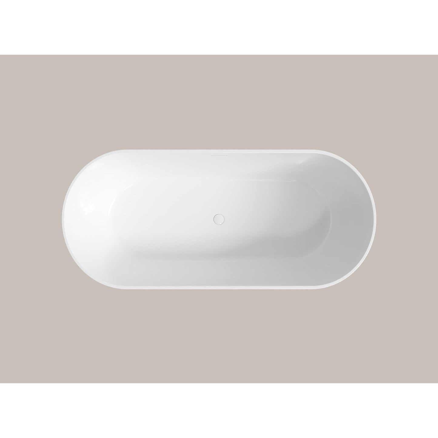 LaToscana Akoya Andorra 59" White Gloss Freestanding Acrylic Soaking Bathtub
