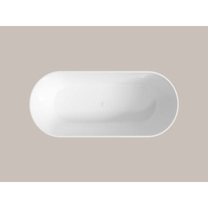 LaToscana Akoya Andorra 67" White Gloss Freestanding Acrylic Soaking Bathtub